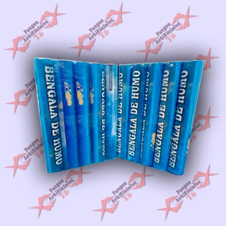Bengala Humo De Cancha Fumigeno X5 (Azul)